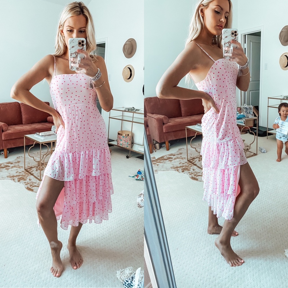 Fun pink ruffle dress